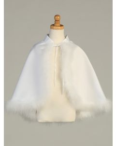 Satin Cape with Feathers