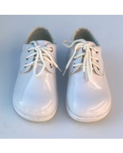 294 Boys Patent Leather White Shoes