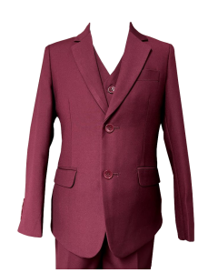 641 - Burgundy Suit. Slim Fit