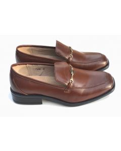 746 Boys Leather Shoes Dark Brown