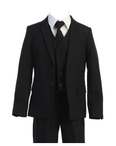 140 - Black Suit - Toddler, Boys Slim Fit & Husky Sizes
