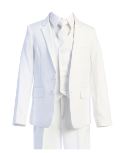 140 - White Suit - Toddler, Boys  Slim Fit & Husky Sizes