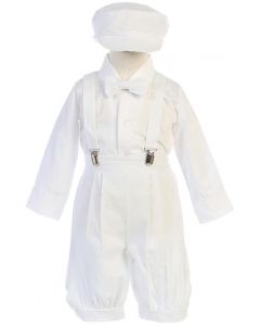 White Linen Suspender Set