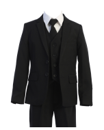 140 - Black Suit - Toddler, Boys Slim Fit & Husky Sizes