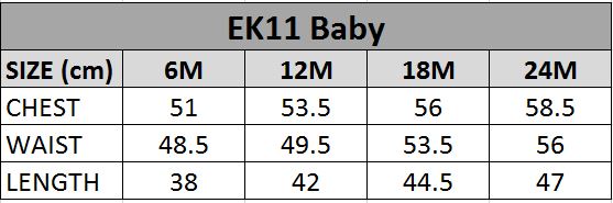 EK11 Baby Size Chart