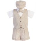 Tan Linen Vest Set - Sold out