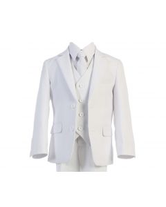  698 - Slim Fit White Suit