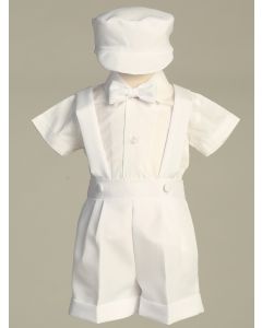 White Suspender Short Set