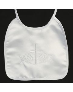BB-5 - Satin Bib with Embroidered Cross